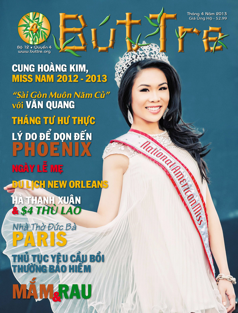 But Tre Magazine April 2013 Cover Page - MISS NAM 2013 Cung Hoang Kim